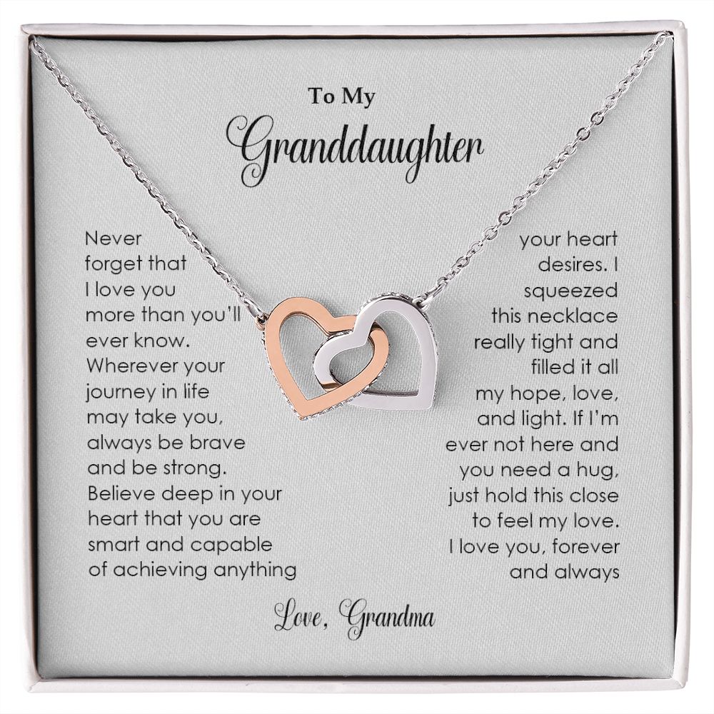 Granddaughter never forget that i love you necklace deals